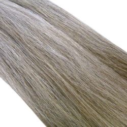 Crin gris poivre et sel clair longueur 82 cm, la botte de 100 gr
