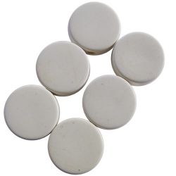Boutons de guitare ronds 18 mm env, blancs, les 6 pcs