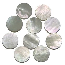 Pastille(s) nacre blanche diamtre 18 mm,1 pcs EPAISSEUR 3 MM