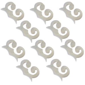 Incrustation(s) en nacre blanche, mod�le 'E', �paisseur 1 mm, les 10 pi�ces