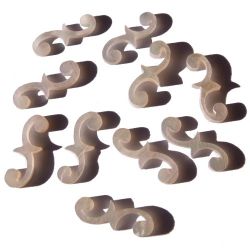 Incrustation(s) en nacre blanche, mod�le 'S' , �paisseur 1 mm, les 10 pi�ces