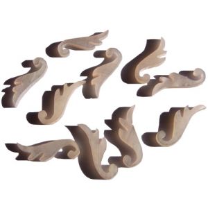 Incrustation(s) en nacre blanche, mod�le 'petite flamme' , �paisseur 1 mm, les 10 pi�ces