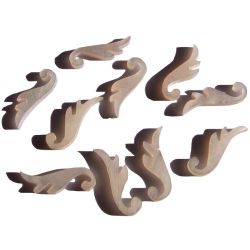 Incrustation(s) en nacre blanche, mod�le 'petite flamme' , �paisseur 1 mm, les 10 pi�ces