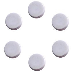 Boutons de mandoline ronds 14 mm env, blancs, les 6 pcs