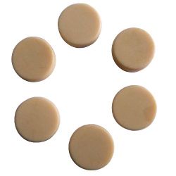 Boutons de guitare ronds 18 mm env, cr�me, les 6 pcs