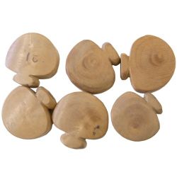 Boutons 34 mm env, buis, les 6 pcs