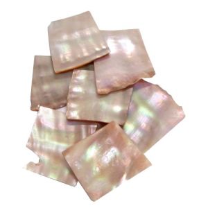 Goldfish pink abalone 1.5 mm thickness medium plates, sold by weight, 50 gr (~112 cm2)