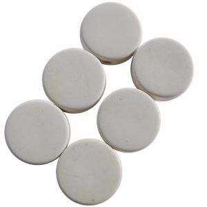Boutons de guitare ronds 18 mm env, blancs, les 6 pcs