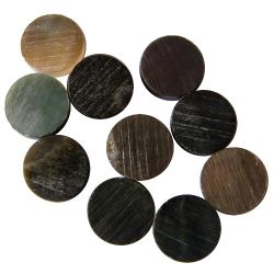 Rep�re(s) nacre noire/grise de Tahiti diam�tre 1,5 les 10 pi�ces