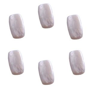 Boutons de guitare rectangulaires 23 x 12 mm env, nacr�s, les 6 pcs