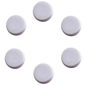 Boutons de guitare ronds 17 mm env, blancs, les 6 pcs