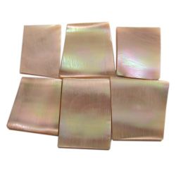 Plaques de nacre burgau ~30x20mm, épaisseur 1mm, 6 pièces (~50cm2)